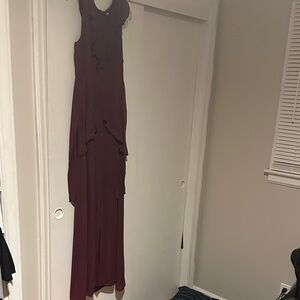 Elegant Burgundy Sleeveless Dress